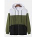 Mens Tricolor Patchwork Hoodie Jacket Drawstring Jogger Pants Sport Two Piece Set